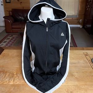 Reebok black, gray & white zip hoodie